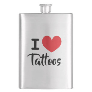 Petaca Amo tatuajes frasco de bebida para amante de los t