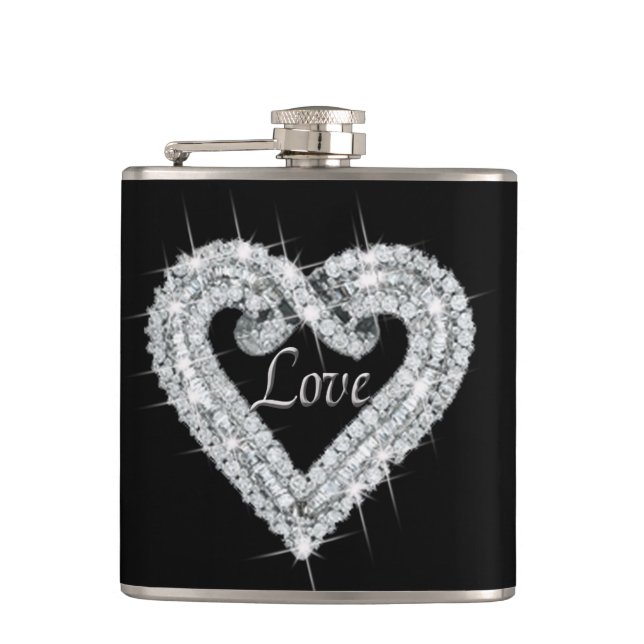Petaca Amor Diamond Heart Flask (Anverso)