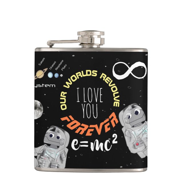Petaca Amor Divertido Matemáticas de Ciencia del Espacio  (Anverso)