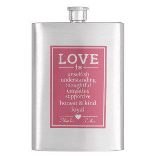 Petaca Amor es... máscara de nombres personalizados