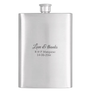 Petaca Amor & gracias agregar nombre de la pareja boda ag