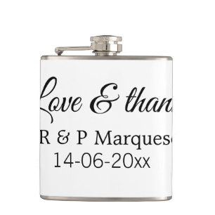 Petaca Amor & gracias agregar nombre de la pareja boda ag