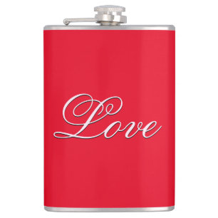 Petaca Amor Tendencia Boda Caligrafía Script Rojo