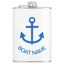 Petaca Anchor Blue Personalizado Tu Nombre De Barco