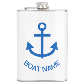 Petaca Anchor Blue Personalizado Tu Nombre De Barco