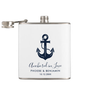 Petaca Ancla con nombre personalizado para la boda Regal
