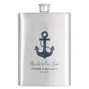Petaca Anclado En Amor Naútico Bodas Personalizadas