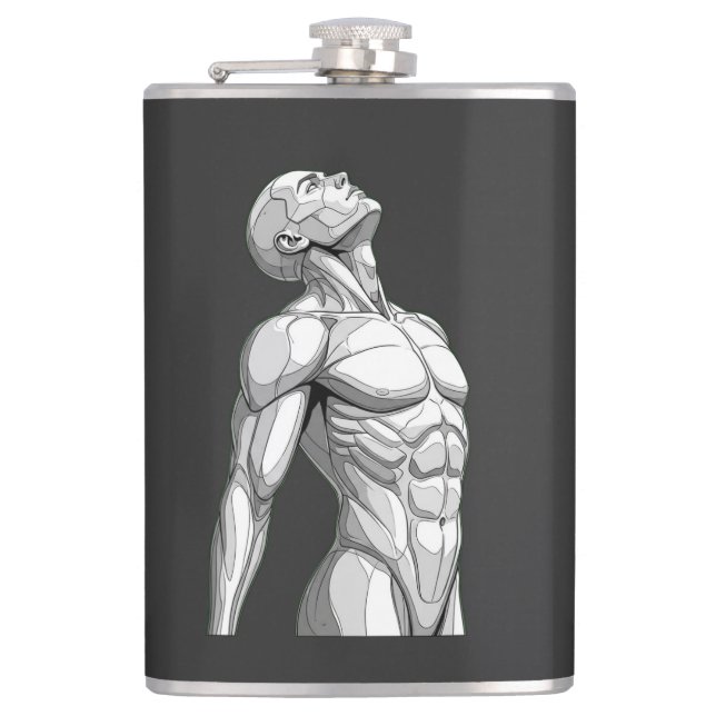 Petaca Android Anatomy: Cyborg Stainless Steel Flask (Anverso)