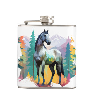 Petaca Animal De Arte Vector De Caballos En La Naturaleza