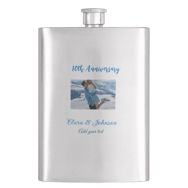 Petaca Aniversario boda agregar nombre año imagen par de  (Anverso)