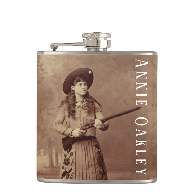Petaca Annie Oakley Sharpshooter Vinyl Wrapped Flask (Anverso)
