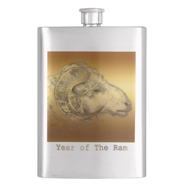 Petaca Año Nuevo Chino Ram Dorado 2015 - Esmalte clásico (Anverso)