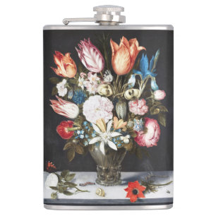 Petaca Antiguas Tulipas y Rosas Holandesas de Bosschaert 