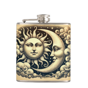 Petaca Antiguo Sol y Luna Celestiales