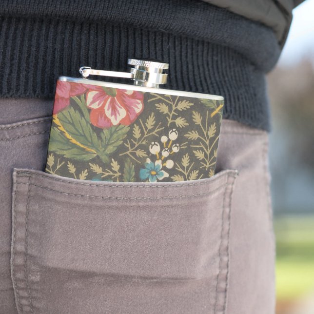 Petaca Antiguo toile francés de Jouy ramas florales de lo (In Situ)