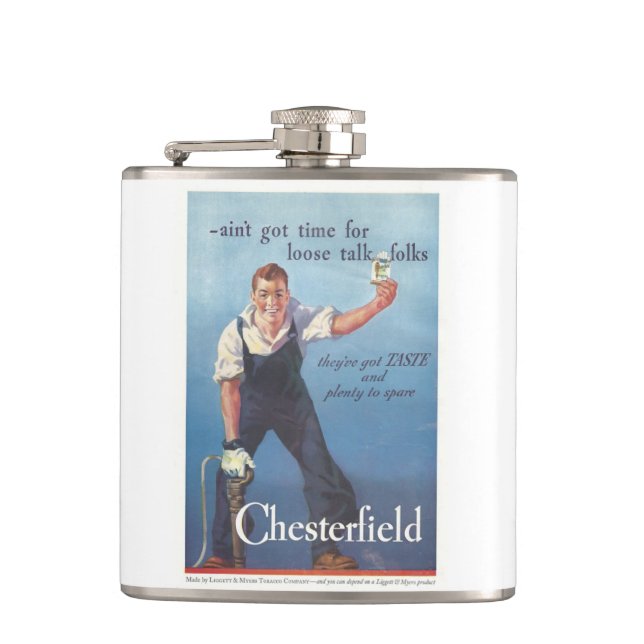 Petaca Anuncio de cigarrillos de Chesterfield de época (Anverso)