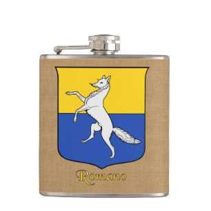 Petaca Apellido italiano Romano Escudo heráldico