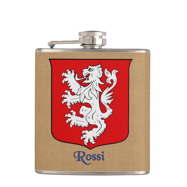Petaca Apellido italiano Rossi Heraldic Shield (Anverso)