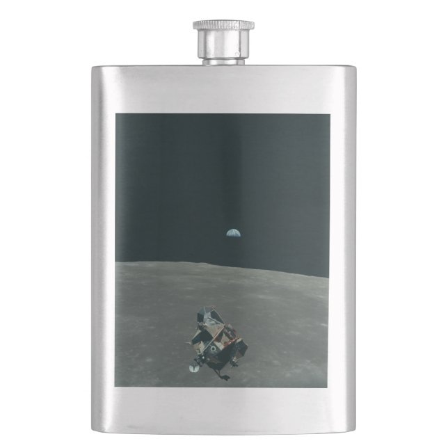 Petaca Apollo Lunar Lander y Earrise Over Moon (Anverso)