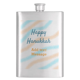Petaca Aqua naranja feliz Hanukkah agregar mensaje de tex