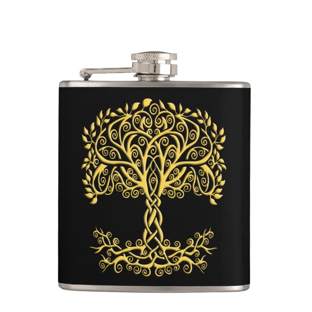 Petaca Árbol Celta Amarillo De La Vida (Anverso)