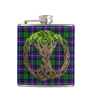 Petaca Árbol céltico del tartán de Mitchell del clan d