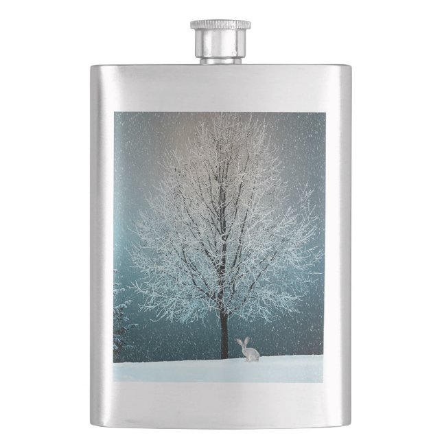 Petaca Árbol de escarcha por la noche (Anverso)