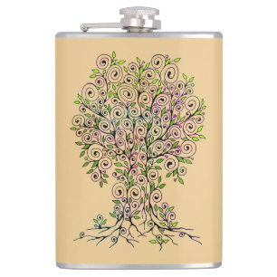 Petaca Árbol De La Vida - Espirales Hojas Frutas 1