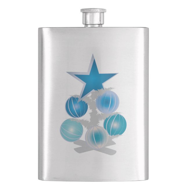 Petaca Árbol de Navidad azul (Anverso)