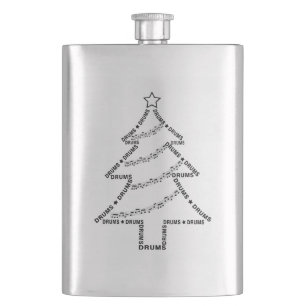 Petaca Árbol de Navidad de texto de tambores