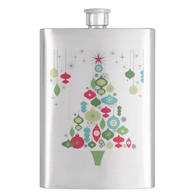 Petaca árbol de navidad retro moderno (Anverso)