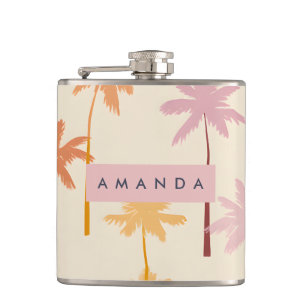 Petaca Árbol de palmas tropicales de sol Pastel personali
