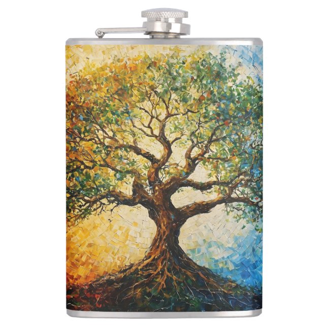 Petaca Árbol del conocimiento - Pintura de petróleo (Anverso)