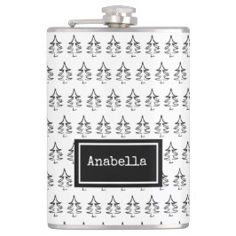 Petaca Árbol negro de Navidad personalizado