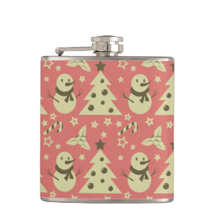 Petaca Árboles de Navidad retro estrella de berry caramel