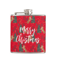 Árboles de Navidad y tigres patrón fondo rojo
