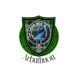 Petaca Arbuthnott Scottish Clan Tartan y Escudo