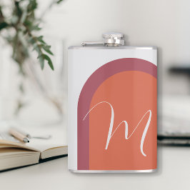 Petaca Arco rosa y monograma Coral Magenta de estilo