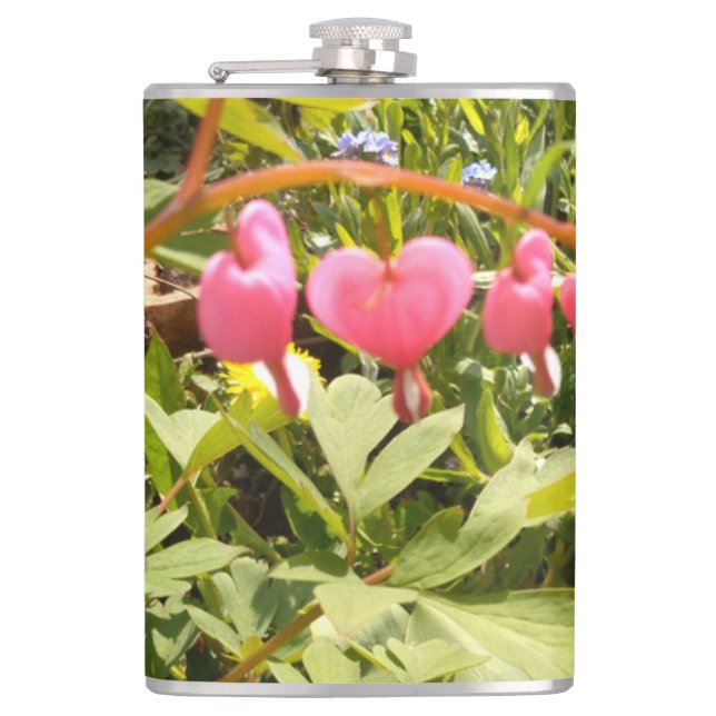 Petaca arcos de flores de corazón rojo (Anverso)