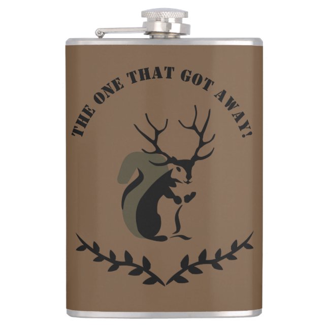 Petaca Ardilla Negra Con Antómetro De Diez Puntos (Anverso)