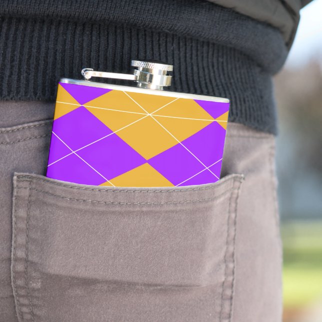 Petaca Argyle morado y Naranja (In Situ)