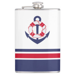 Petaca Armada y franjas náuticas rojas