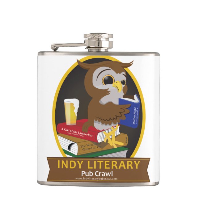 Petaca Arrastre de Pub literario de Indianapolis - frasco (Anverso)