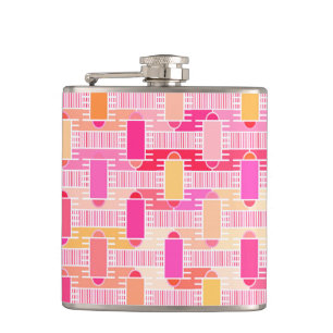 Petaca Art Deco chic industrial - rosa, melocotón, dorado
