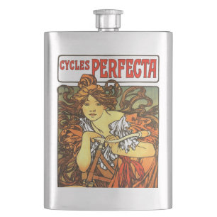 Petaca Art Nouveau Bicycle Mucha Art