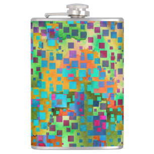 Petaca Arte abstracto colorido de Digitaces con los