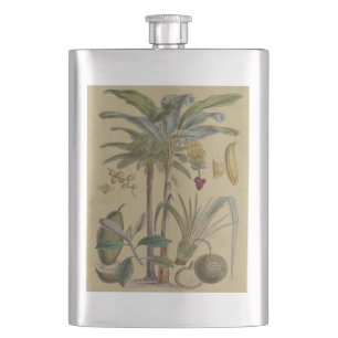 Petaca Arte botánico de frutas tropicales palmo antiguo