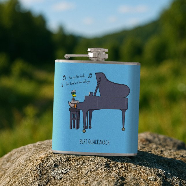 Petaca Arte de Burt Quackarach Pato Tocando Piano Diverti (Subido por el creador)