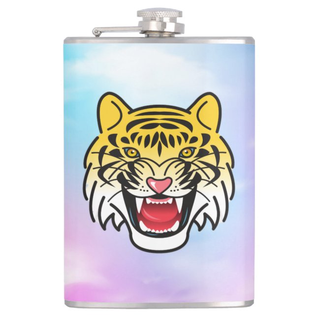 Petaca Arte de Cara de Tigre Sonriente-21876 (Anverso)