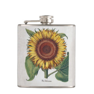 Petaca Arte de Flor de Damasco Vintage Girasol